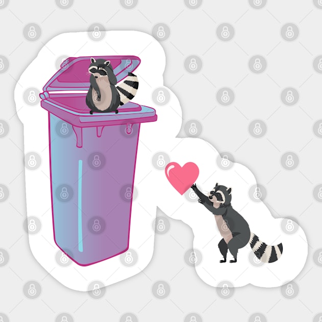 Trash Panda Love Design Sticker by kuallidesigns